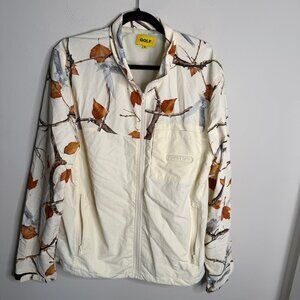 Golf Wang Men's White Leaf Print Lightweight Long Sleeve Jacket - Size M Medium‎